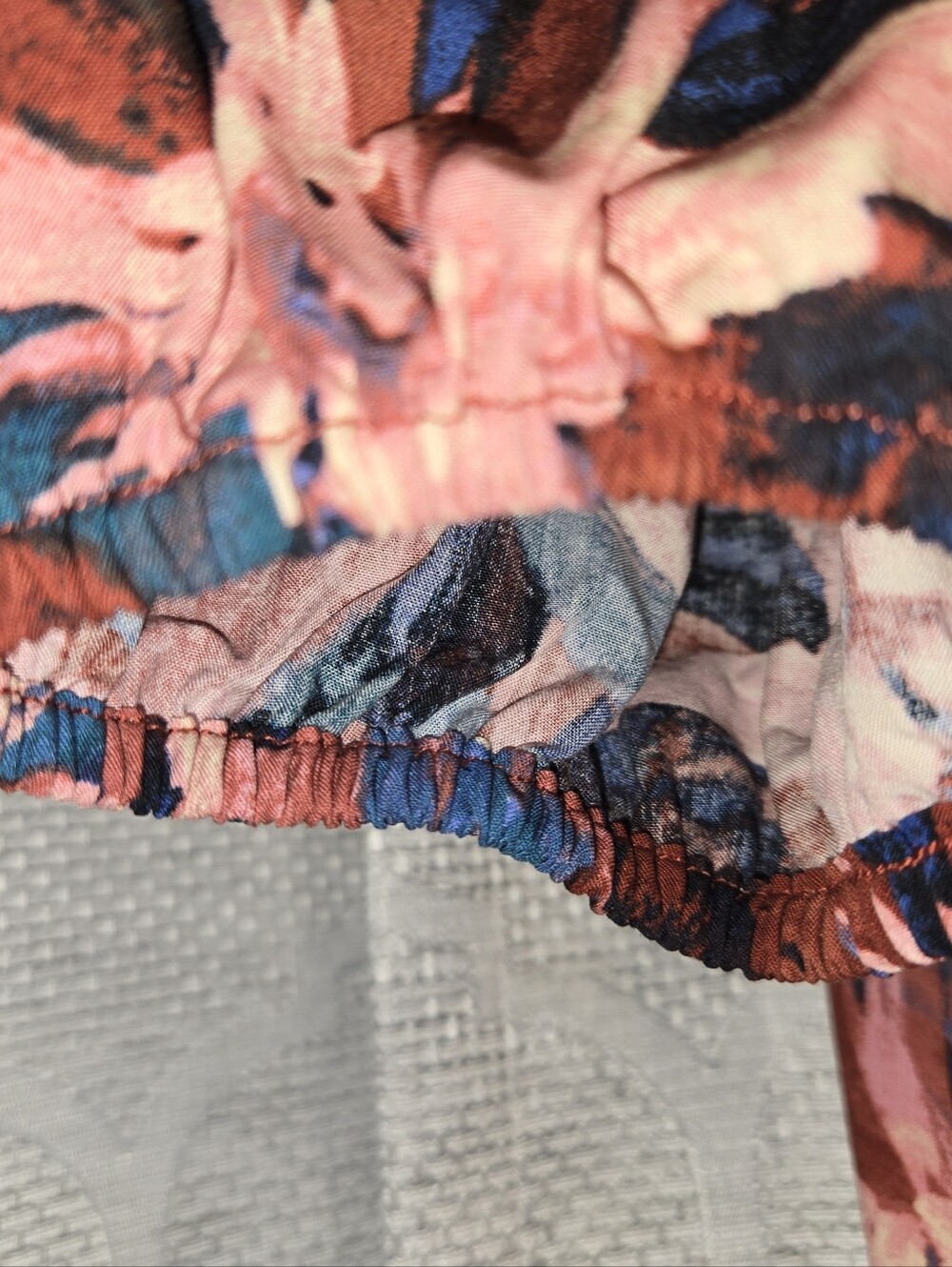 Floral Midi Dress in Pink, Blue & Brown - Picture 4 of 7